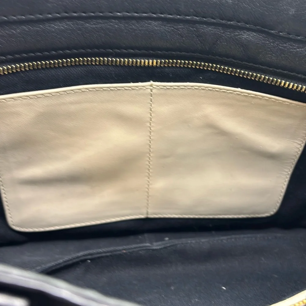 Rag & Bone black medium pilot satchel handbag w/dust bag top handle leather boho - Picture 3 of 15